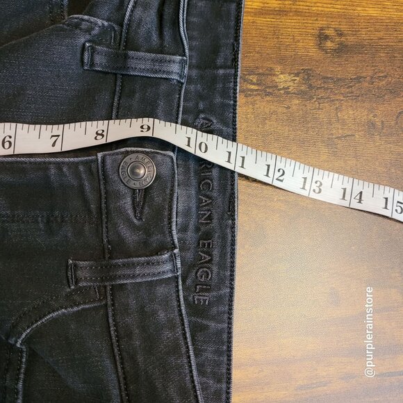 American Eagle Jeans 2 R Dream Jegging Hi Rise Tummy Control Black Wash Denim - Picture 10 of 13